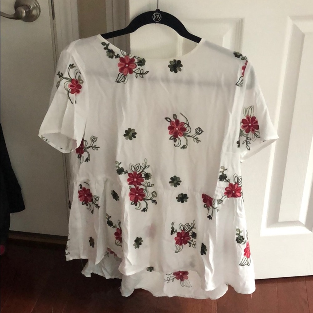 Floral white shirt